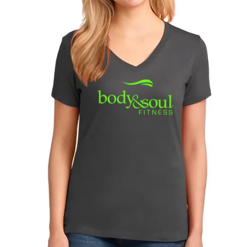 Charcoal gray Green Logo Tee