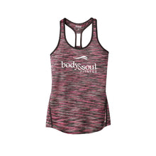 Load image into Gallery viewer, Body &amp; Soul® Fitness Racerback Tank - Fierce Coral Space Dye
